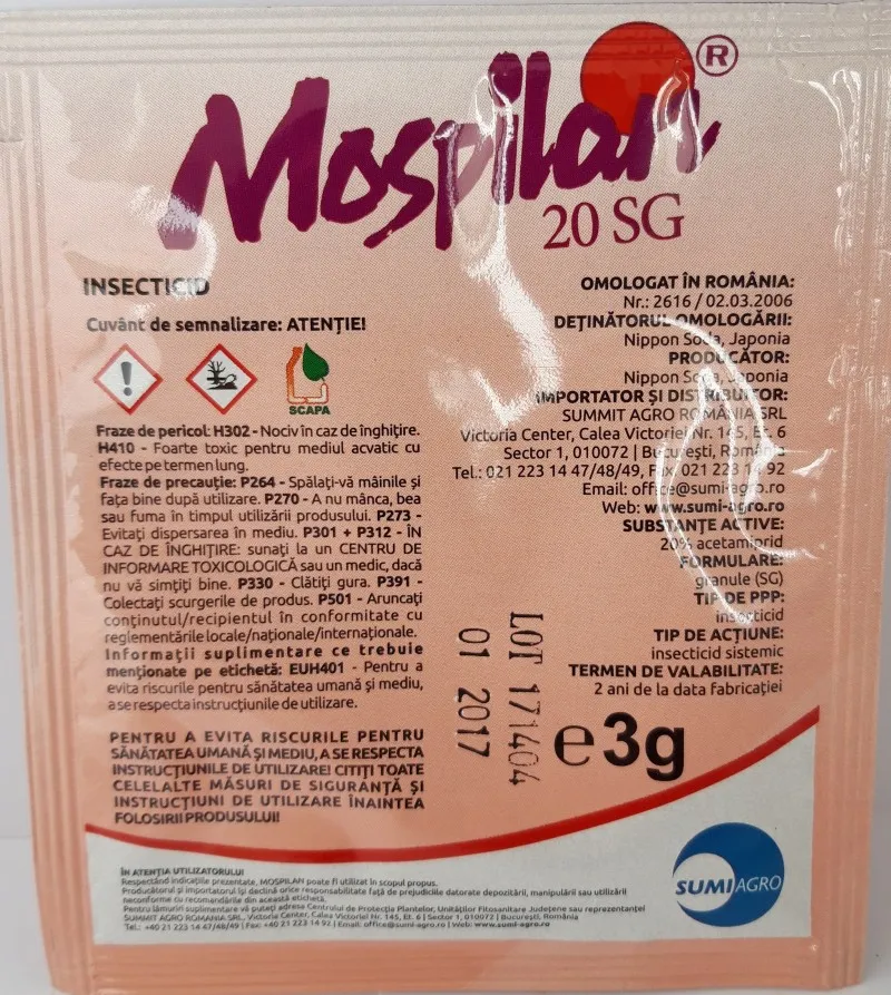Poza Insecticid MOSPILAN 20 SP, 3 g. Poza 12423